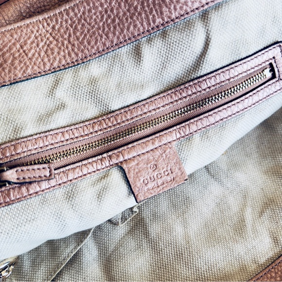 Gucci Rose Gold Metallic Pebbled Leather Soho Shoulder Bag - Picture 3 of 16